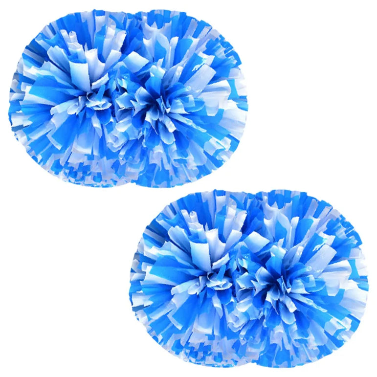 2 PCS Cheerleading Pom Poms Rainbow Metallic Streamer Pompoms Dance Party Football Club Decor Hand Flower Aerobics Cheer Balls