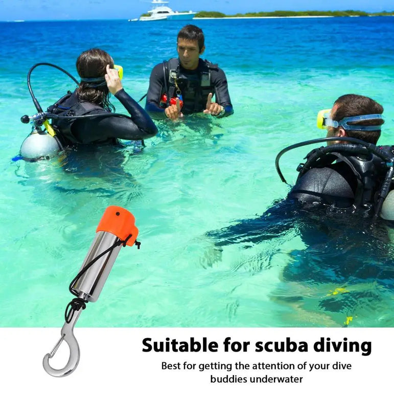 Scuba Diving Safety Tank Signal Shaker Rattle Noise Maker Stainless Steel Underwater Rattle Underwater Diver Communication Stick