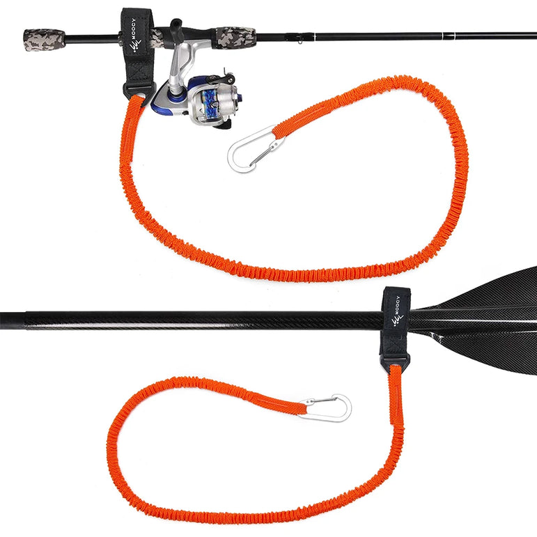 Nylon Elastic Kayak Canoe Paddle Leash Safety Boat Fishing Rod Pole Coiled Lanyards Boat Fastening Accessories