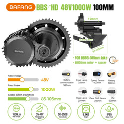 Bafang 48V 52V 1000W CAN Motor BBSHD Ebike Conversion Kit Electric Bicycle Mid Drive Engine BBS03 M615 MM G320.1000.C