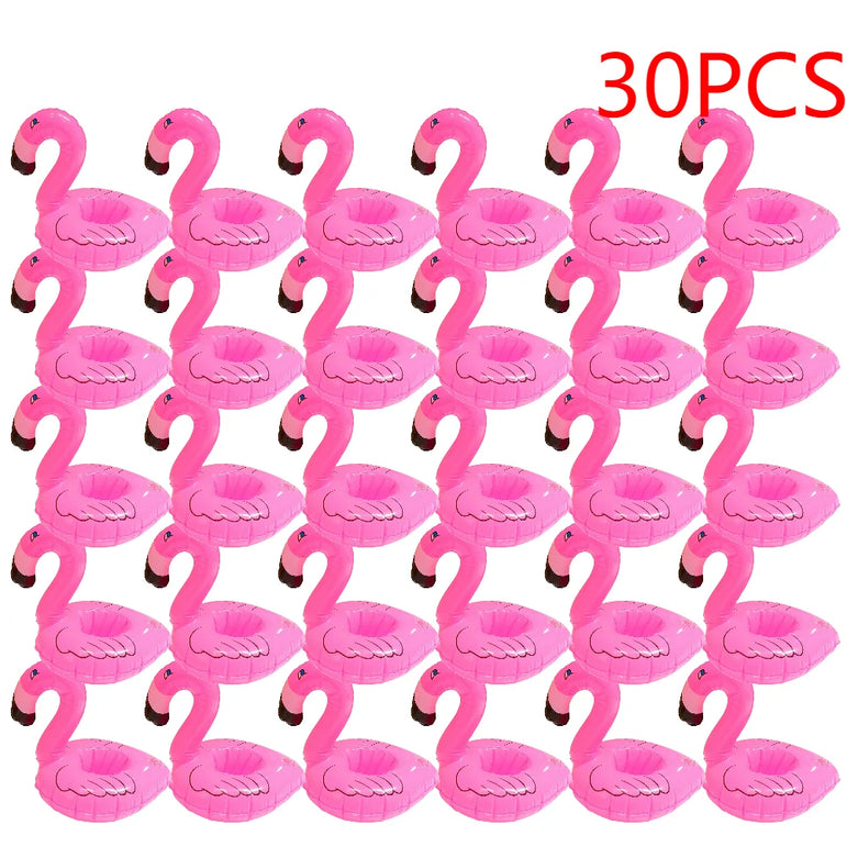 1-50PCS Water Coasters Floating Inflatable Cup Holder Swimming Pool Drink Float Toy Inflatable Pool Flamingo Party Decoration