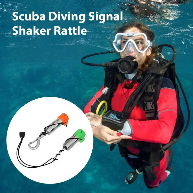Scuba Diving Safety Tank Signal Shaker Rattle Noise Maker Stainless Steel Underwater Rattle Underwater Diver Communication Stick