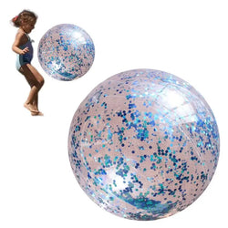 40cm Inflatable Glitter Beach Ball Summer Water Play Sequin Balls Outdoor Swimming Pools Party Toys for Kids Adults Water Sports