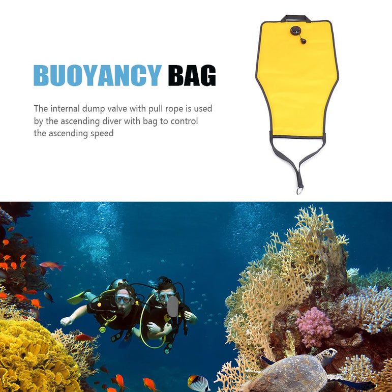 30lbs Swimming Salvage Bag with Open Bottom Diving Buoyancy Lift Bag Over Pressure Valve Lift Bag for Scuba Diving Snorkeling