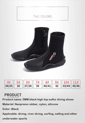 Oulylan Premium Neoprene Diving Boot 5m Water Shoes Wetsuit Booties With Anti-Slip Rubber Sole  Zipper For Surf Scuba 1 Pair