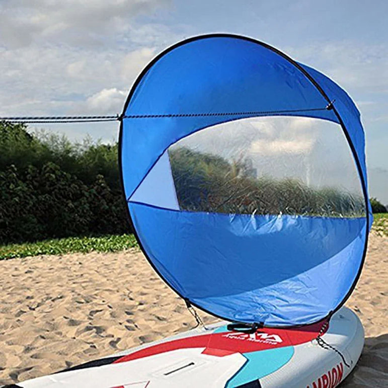 Kayak Downwind Wind Sail Paddle Inflatable Canoe Boats Drifting Wind Sail With Clear Window Boat Folding Thrusters Accessory