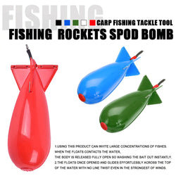 1PCS Carp Fishing Rocket Feeder 10.5/14.5/17.5cm Spod Bomb Float Lure Bait Holder Pellet Rocket Feeder Pellet Fishing Accessorie