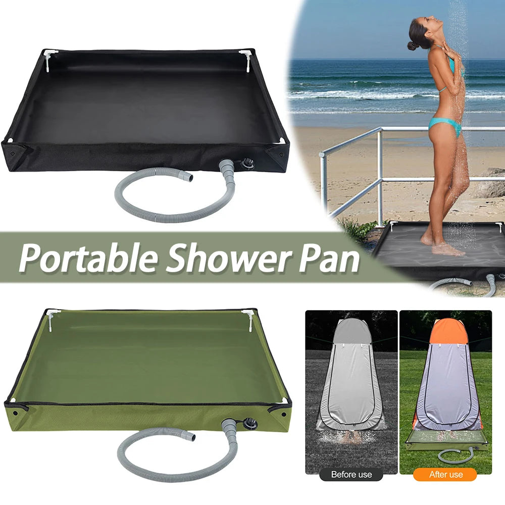 Portable Shower Pan Camping Shower Base Camping Shower Tent Floor Base for RV Outdoor Camping Shower Beach Pet Bath