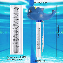 Swimming Pool Thermometer Cartoon Cute Whale  0℃-50℃ Thermometer Meter Funny Bath Thermometer for Outdoor Indoor Swimming Pools