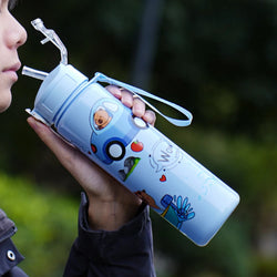 700ml Capybara Cute Water Cup with Straw & Handle Sports Water Bottle Portable Drinking Bottle for Boys Girls Daily Use