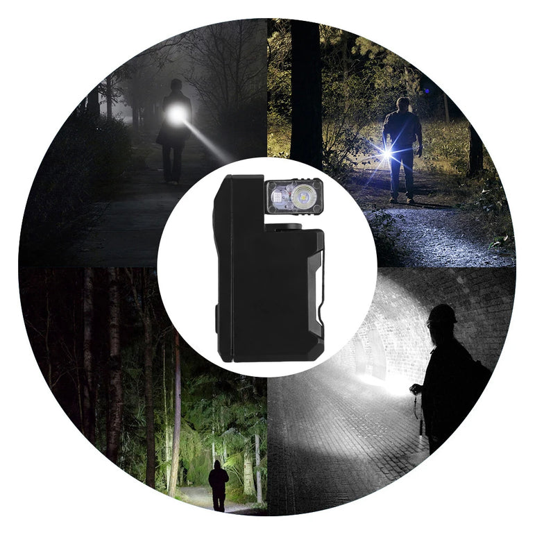 Rechargeable EDC Flashlight 400 Lumens Mini Flashlight with RGB Light Magnetic Keychain Flashlight for Outdoor Camping Hiking