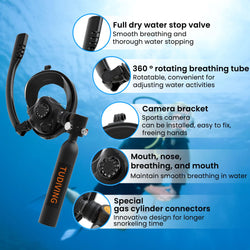 TUDIVING-0.5L Mini Scuba Diving Tank,Lung Tank with Diving Mask,Portable Scuba Tank with Pump for Underwater Breathing Training