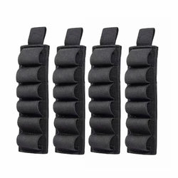 4pcs Tactical Hunting Hook Loop 6 Rounds Shell Holder Shotshell Insert Card Strip With Adhesive Back For 12 Gauge
