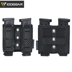 IDOGEAR Tactical Pouch Carbon Fiber AntiSlip Hollow Out Quick Drain Lightweight 9mm Double MOLLE Mounting Durable 2pcs 3590