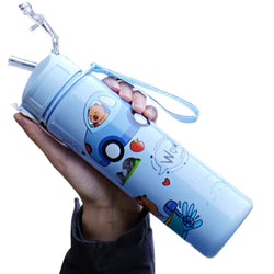700ml Capybara Cute Water Cup with Straw & Handle Sports Water Bottle Portable Drinking Bottle for Boys Girls Daily Use
