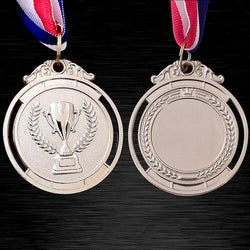 10-50pcs 2" Gold Silver Bronze Award Medal Zinc Alloy Round Winner Medals w/ Neck Ribbon 1st 2nd 3rd Prizes Winner Prize Present