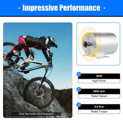 3KW Electric Brushless Motor Kit 48-72V Electric Bike Motorcycle E-Scooter Conversion Kits Controller Throttle