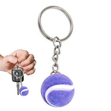 7 Color Key Chain Tennis Ball Metal Keychain Car Key Ring Sports Chain Sliver Color Mini Tennis Racket Backpack Pendant Gifts