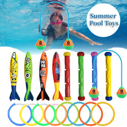 Kids Summer Shark Rocket Throwing Toy Swimming Pool Dive Game Water Fun Games Pool Toys Baby Water Educational Bath Toys Gifts