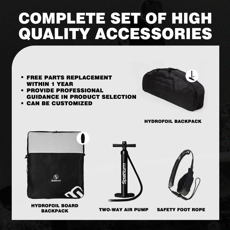 Spatium Hydrofoil Board for Surfing with Hydrofoil Accessories, Fix Kit Wing Foil Board Surf Hydrofoil Surfboard Gray