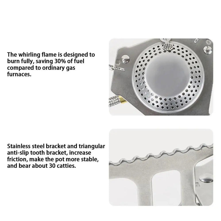 Camping Windproof Stove Powerful Folding Outdoor Burner Stove Foldable Lightweight Picnic Stove For Hiking Cooking Backpacking
