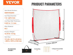SucceBuy 7x7 ft Barricade Backstop Net Ball Sports Barrier Netting Portable Practice Equipment with Carry Bag Protection Screen
