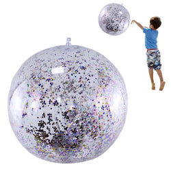 40cm Inflatable Glitter Beach Ball Summer Water Play Sequin Balls Outdoor Swimming Pools Party Toys for Kids Adults Water Sports