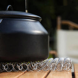 Tableware Insulated Mat Spring Anti Scald Pad Spiral Wire Trivet Heat Insulation Pad Stainless Steel Tableware Mat For Camping