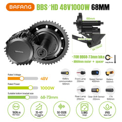 Bafang 48V 52V 1000W CAN Motor BBSHD Ebike Conversion Kit Electric Bicycle Mid Drive Engine BBS03 M615 MM G320.1000.C