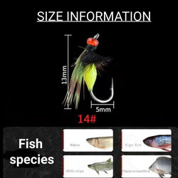10pcs Fish Bladed Inline Spinner Fishing Lure Fly Tying Poisonous Mosquito Hook Fishing Group Micro-Sequin Sequins Spinning Fly