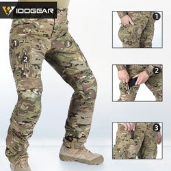 IDOGEAR Combat UFS Pants Tactical Pants w/ Knee Pads Camo Trousers Outdoor Hunting 3209
