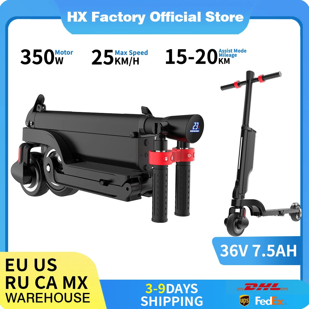 HX Foldable Electric scooter 7.5A 350W 25KM/H electric scooters 36V EScooters 5.5 Inch E Scooter For Adults