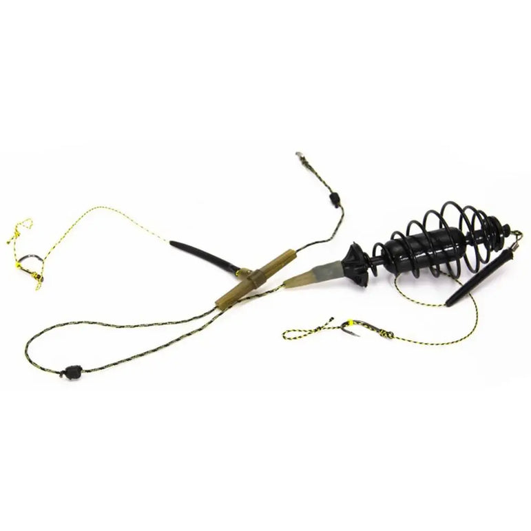 Fishing Feeder Set Fishing Feeder Bait Cage Spring Holder With Metal Sinkers Long Carp Nesting Device Fishing Set Fixed-point