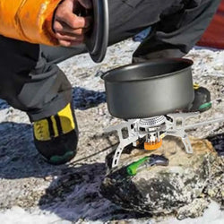 Camping Windproof Stove Powerful Folding Outdoor Burner Stove Foldable Lightweight Picnic Stove For Hiking Cooking Backpacking