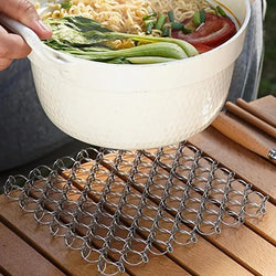 Tableware Insulated Mat Spring Anti Scald Pad Spiral Wire Trivet Heat Insulation Pad Stainless Steel Tableware Mat For Camping