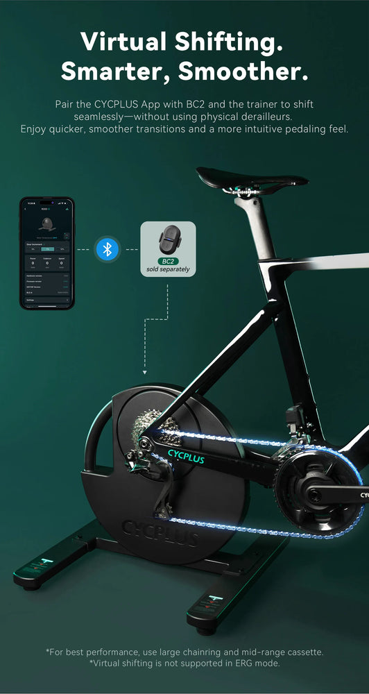 CYCPLUS R200 Smart Bike Trainer 2200W Max Power Support  ANT+ & BLE 5.0 Exercise Bike Roller Indoor Training for Home Exercise