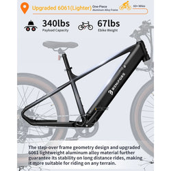 LUCKEEP C26 Aldult EBike 750W Motor 48V15AH Removable Battery City Electric Bikes 26*3.0-inch Off-road Mountain Electric Bicycle