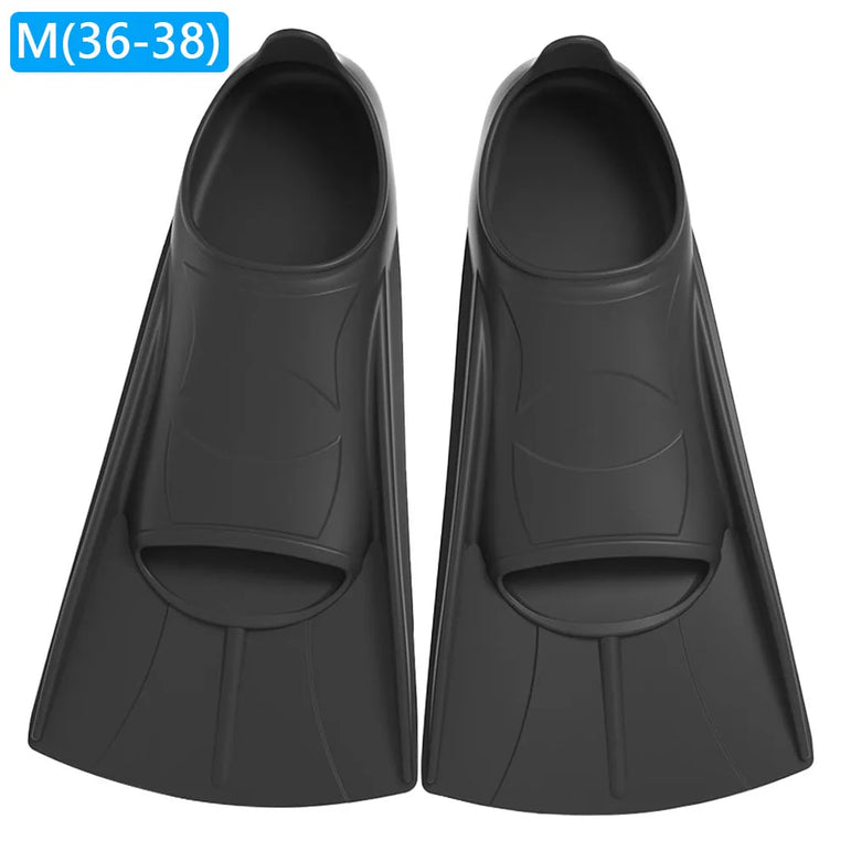 Swimming Fins for Children Adults Unisex Freestyle Silicone Short Fins for Swimming Diving Training Non Slip Diving Accessories