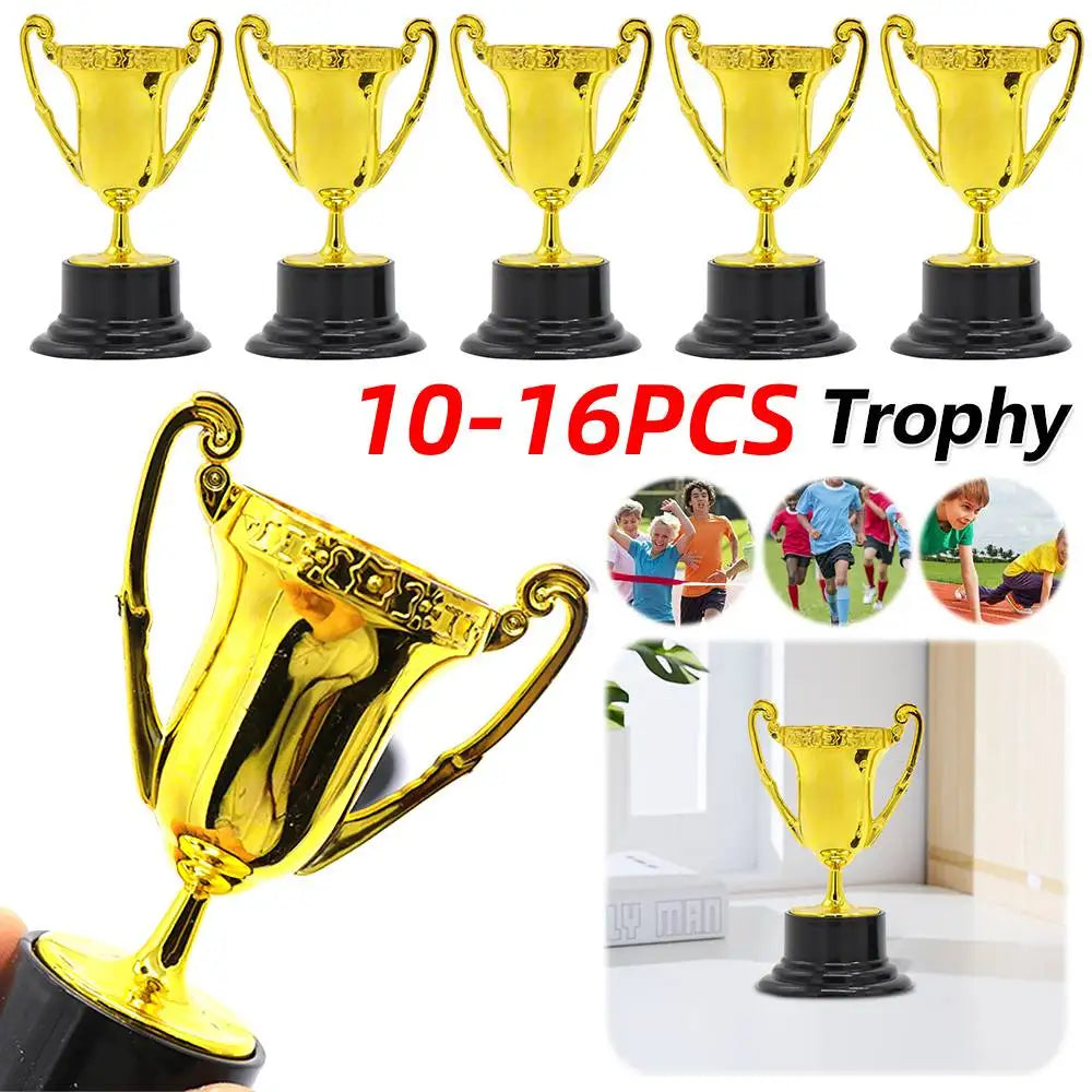 Gold Small Trophy Cups for Kids Plastic Golden Award Trophy Cup Gold Participation Trophy Cup For Party Favors Props Rewards