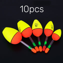 10PCS EVA Luminous Fishing Night Float Light Stick Foam Plastic Bobber Sea Rock Fishing Striking Floats 20/30/40/50/60g