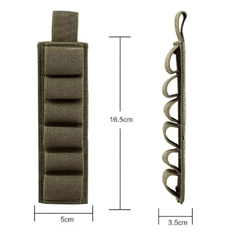 4pcs Tactical Hunting Hook Loop 6 Rounds Shell Holder Shotshell Insert Card Strip With Adhesive Back For 12 Gauge
