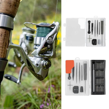 Fishing Reel Repairing Tool Stainless Steel Cleaning Maintenance Tool Fishing Reel Cleaning Kit Compact Fishing Repair Kit