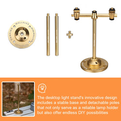 Camping Lights Support Aluminum Alloy Lantern Stand Holder 1/4In Extended Pole Detachable Light Pole for Outdoor Camping