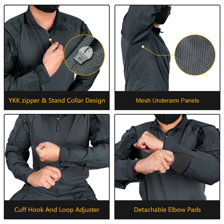 IDOGEAR BSR Tactical Shirt BDU Combat Clothes With Elbow Pads Slight elasticity  Shirt Breathable 3115
