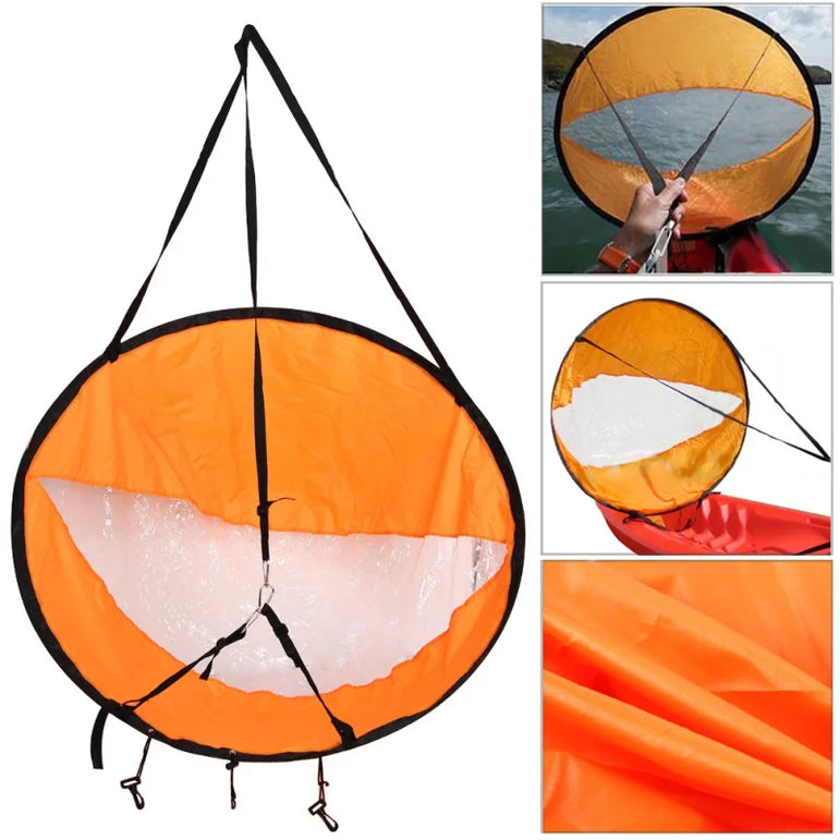 Kayak Downwind Wind Sail Paddle Inflatable Canoe Boats Drifting Wind Sail With Clear Window Boat Folding Thrusters Accessory
