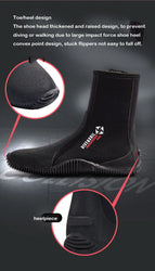 Oulylan Premium Neoprene Diving Boot 5m Water Shoes Wetsuit Booties With Anti-Slip Rubber Sole  Zipper For Surf Scuba 1 Pair