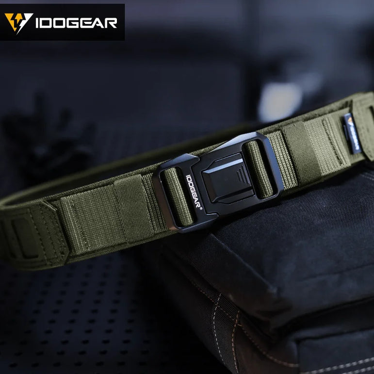 IDOGEAR 2 inch Tactical Belt LSR MOLLE Quick Release Metal Buckle Lightweight Man Outdoors Training Waistband 3433