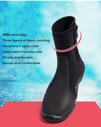 Oulylan Premium Neoprene Diving Boot 5m Water Shoes Wetsuit Booties With Anti-Slip Rubber Sole  Zipper For Surf Scuba 1 Pair