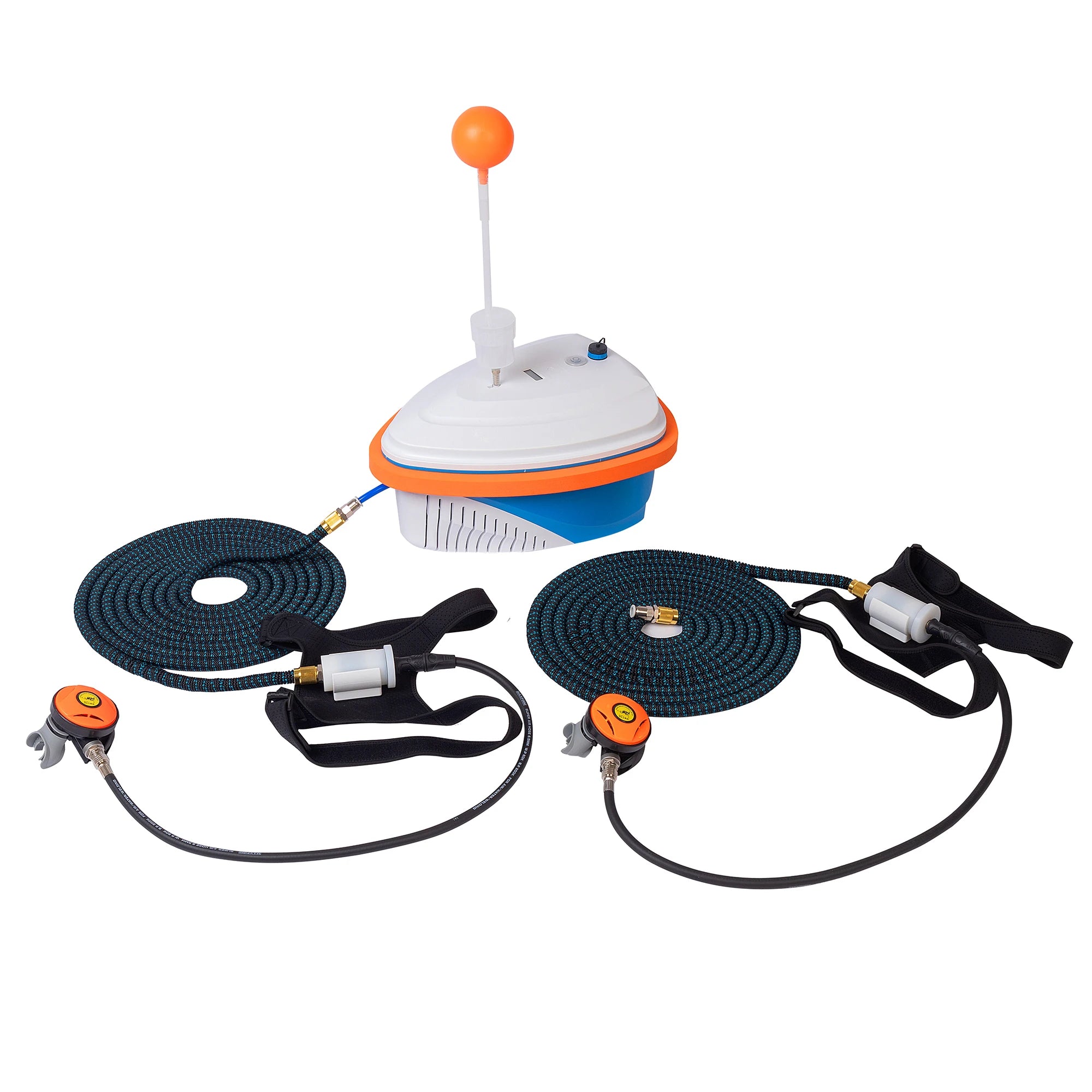 TUDIVING-Professional Tankless Diving System,Portable Rechargeable Hookah Dive System with 50ft Hose & Breathing Regulator