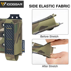 IDOGEAR Tactical Mag Pouch 9mm Double Mag Carrier Carbon Fiber MOLLE Pouch Camo 3590